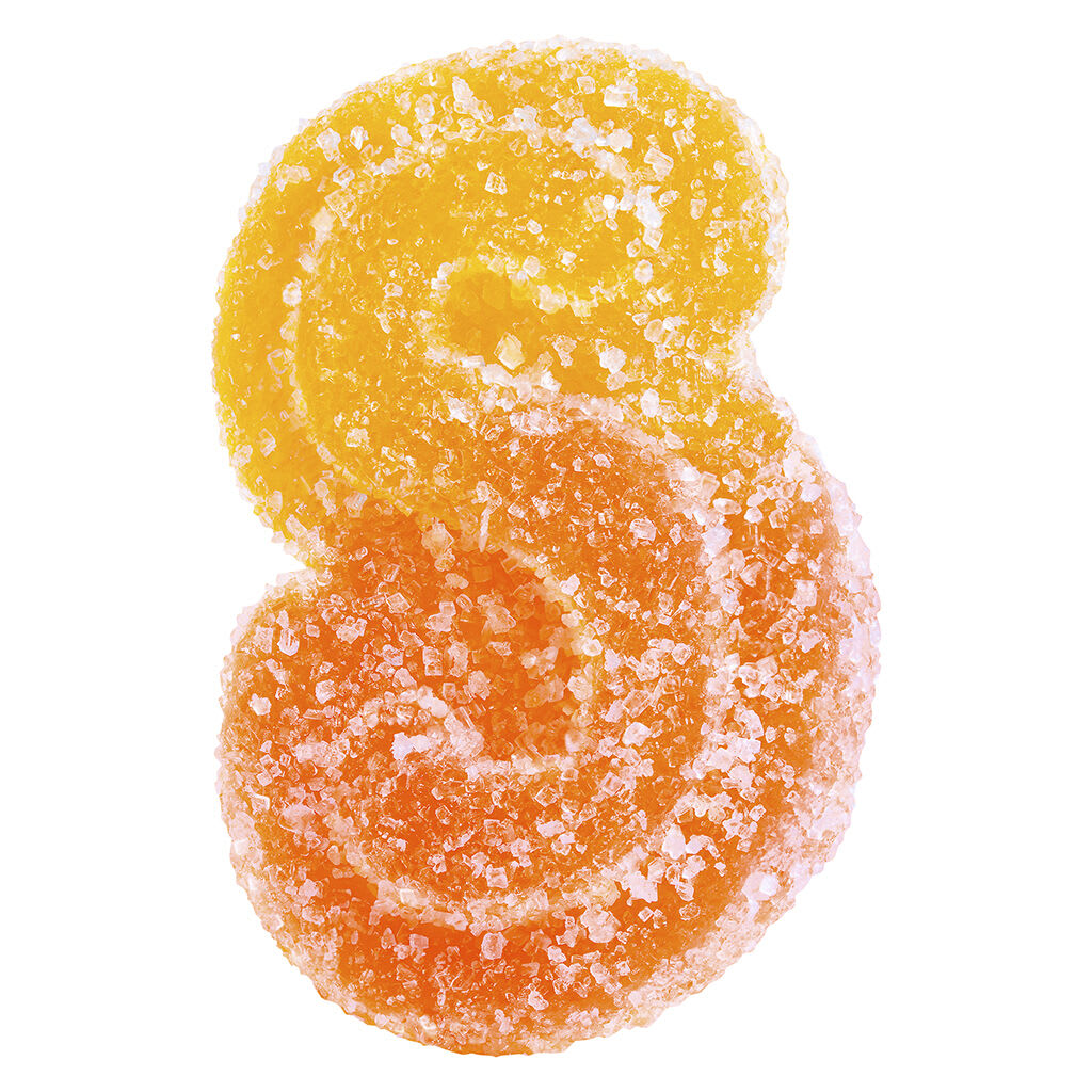 Spinach SOURZ - Fully Blasted Peach Orange 1:1 THC CBD Gummies 10x1 Pack