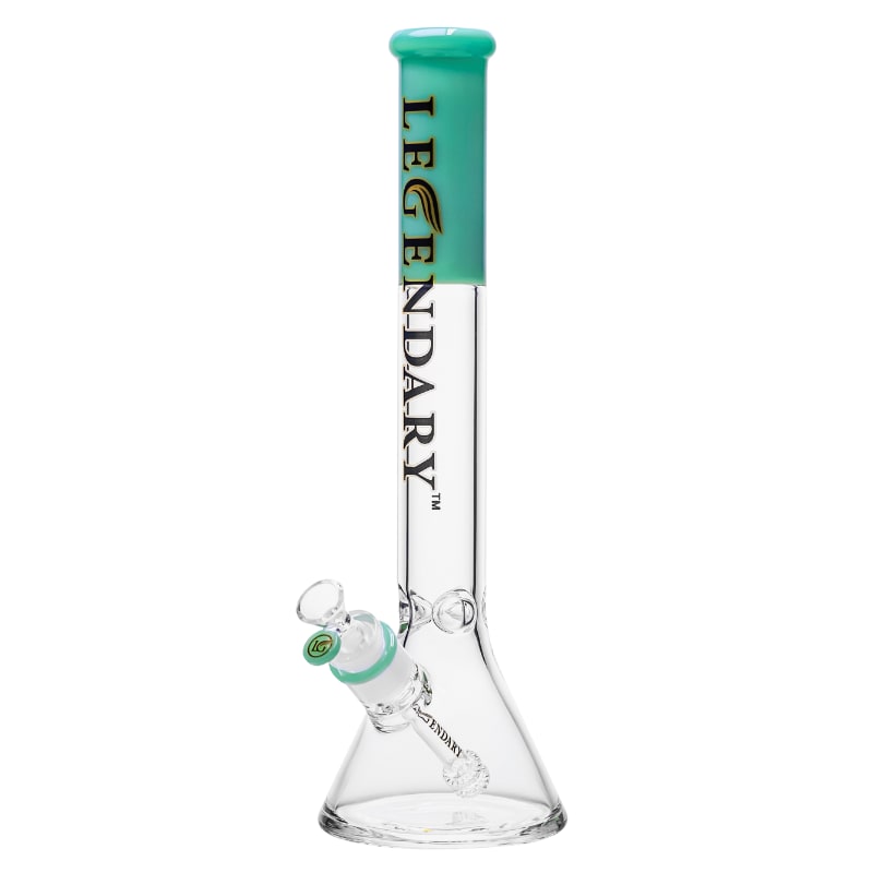 18" 7mm Legendary Frost Fade Beaker Bong - Jade Green