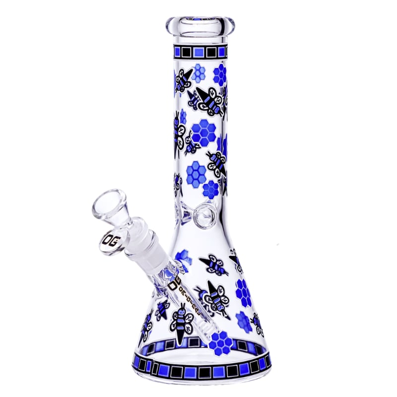 10" 5mm OG Original Honeycomb Beaker - Blue