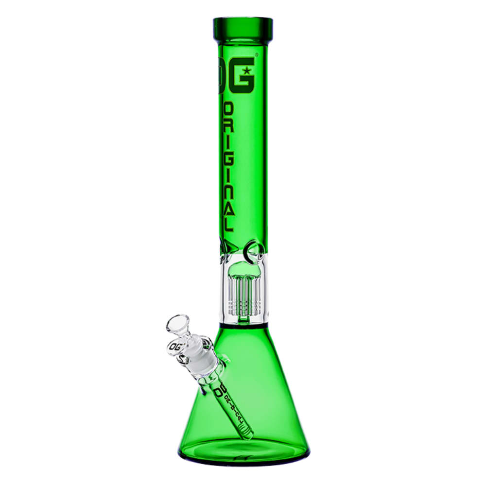 18" 5mm OG Original Colored Tree Perc Beaker - Green