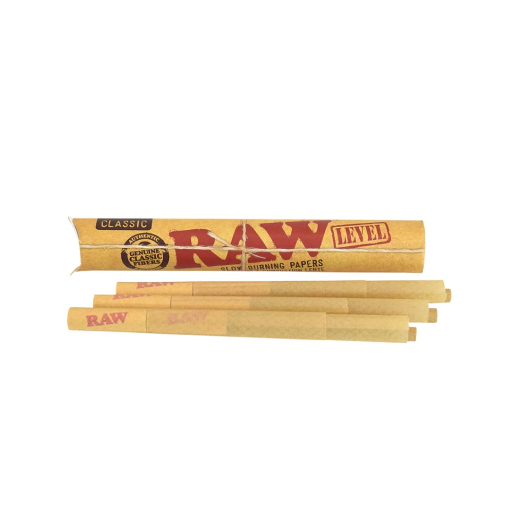 Raw Classic Natural 1 1/4 w/ 26mm Spiral Strip 6pk Pre Rolled Level Cones