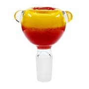 Duo Tone Pebbled Dry-Herb Bowl - 14mm - Yellow/Red