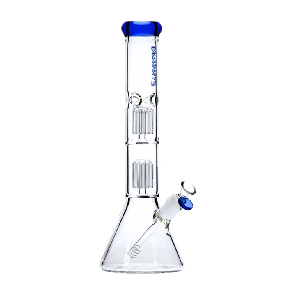15" Blueberry Double Tree Perc Beaker