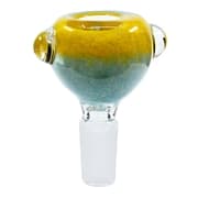 Duo Tone Pebbled Dry-Herb Bowl - 14mm - Yellow/Teal