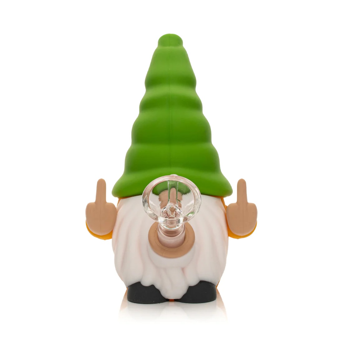 6" No Fux Gnome Water Pipe - Yellow & Green