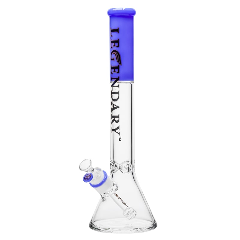 18" 7mm Legendary Frost Fade Beaker Bong - Jade Blue