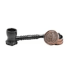 3 D&K Silver Polish Skull Etched Metal Pipe Set w/ Screens and Grinder