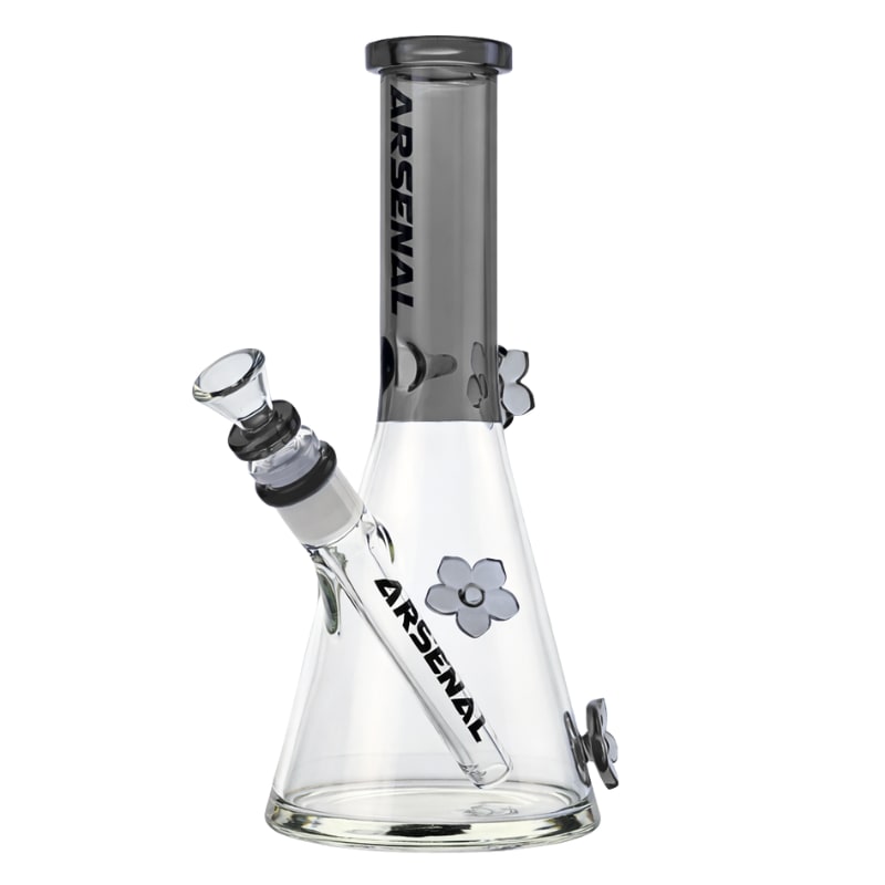10" Arsenal Spring Bloom Glass Beaker - Black