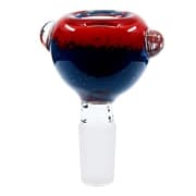 Duo Tone Pebbled Dry-Herb Bowl - 14mm - Red/Blue