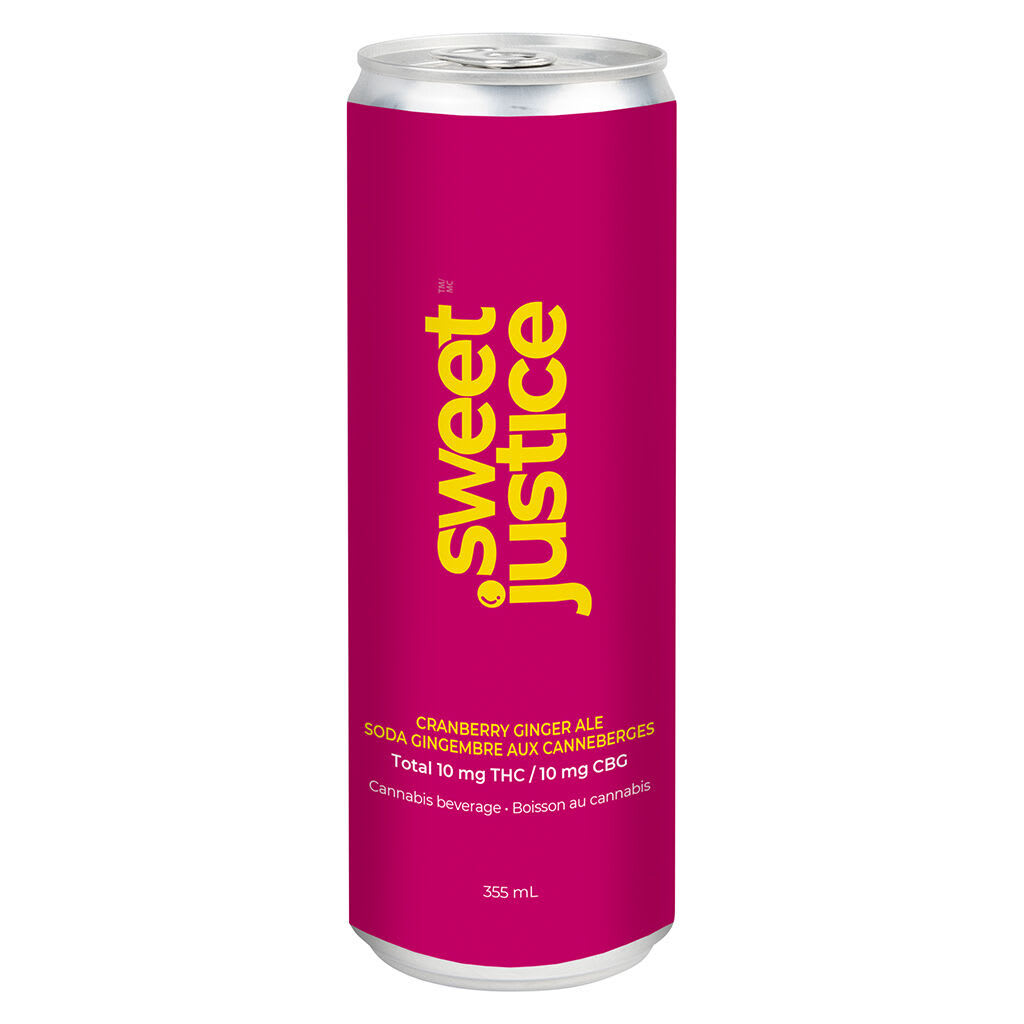 Sweet Justice - Cranberry Ginger Ale 10 THC + 10 CBG 355ml Beverages
