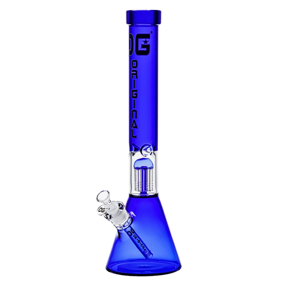 18" 5mm OG Original Colored Tree Perc Beaker - Blue