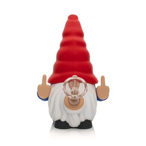 6" No Fux Gnome Water Pipe - Red & Blue