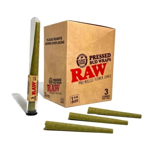 Raw Pre Rolled King Size Pressed Bud Wraps