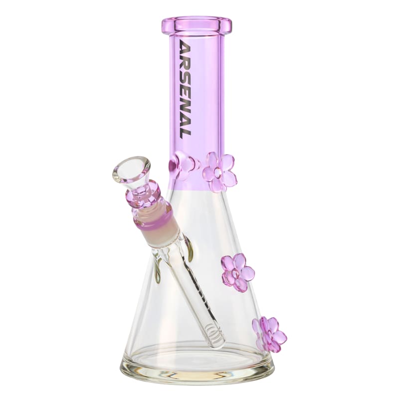 10" Arsenal Spring Bloom Glass Beaker - Purple